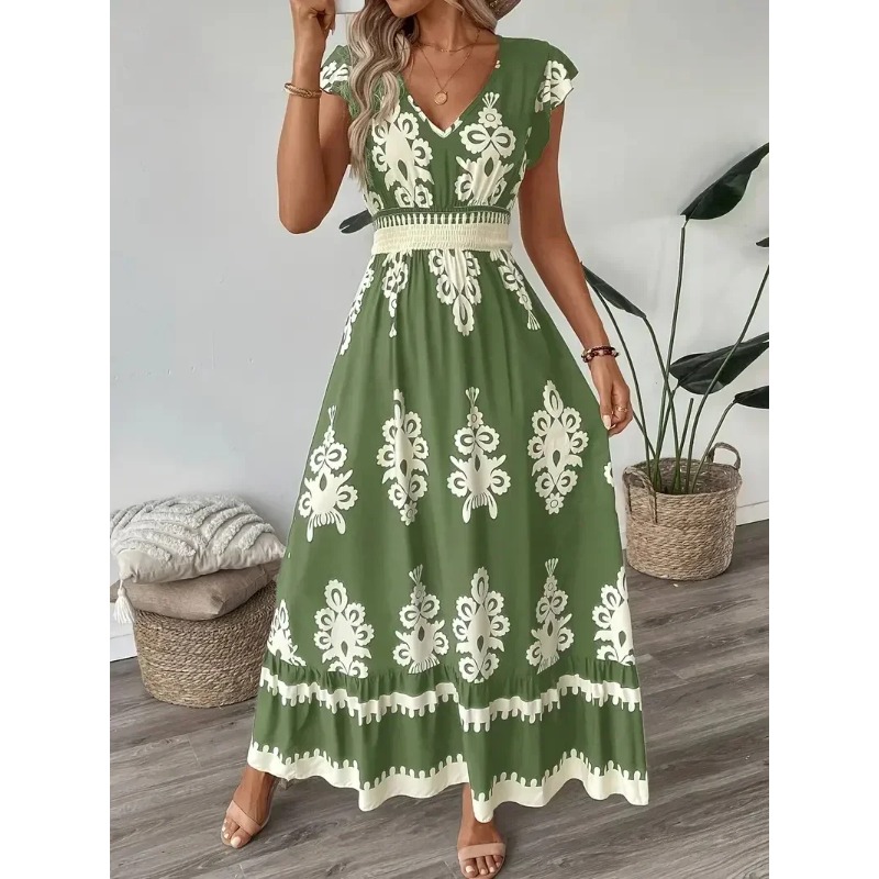 Vestido acampanado con cuello  - Tippet Line reseña y precio